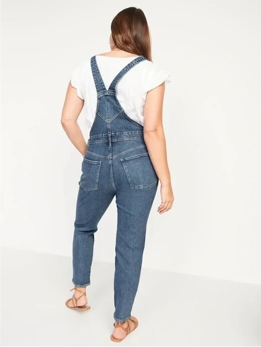 Old Navy Women's Petite 8P Casual Denim Overall Jumpsuit Solid Streetwear Bibs